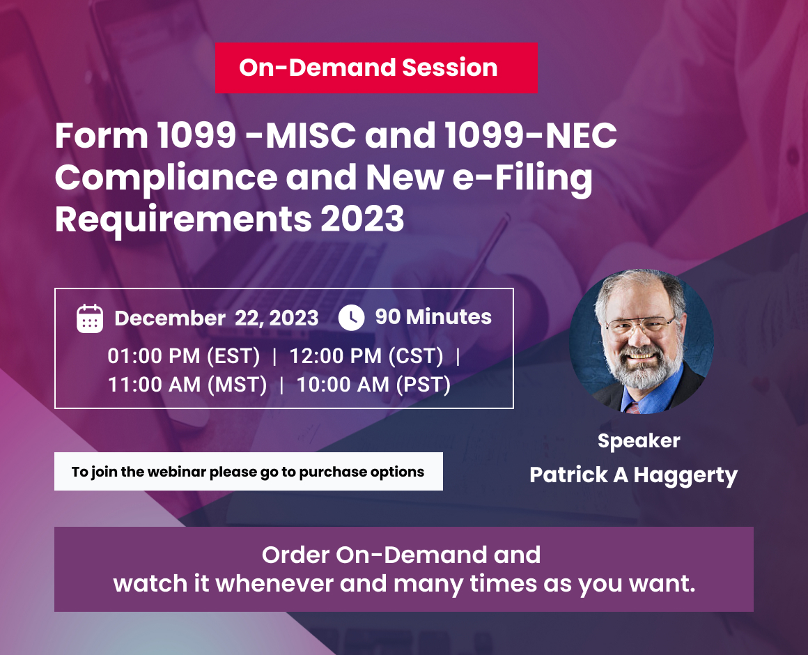 Form 1099 -MISC and 1099-NEC Compliance and New e-Filing Requirements 2023